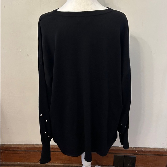 Ming Wang black batwing silver studded sweater Size XL EUC - Picture 5 of 9